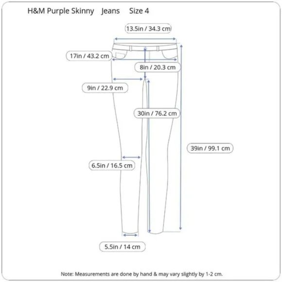 H&M Unique Purple / Royal Blue Skinny Jeans - Picture 13 of 13